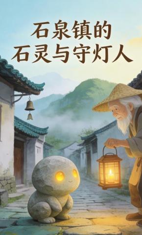 短剧《石泉镇的石灵与守灯人》海报