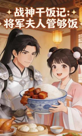 短剧《战神干饭记：将军夫人管够饭》海报