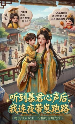 短剧《听到暴君心声后，我连夜带崽跑路》海报