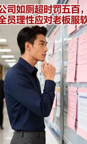 短剧《公司如厕超时罚五百，全员理性应对老板服软》海报