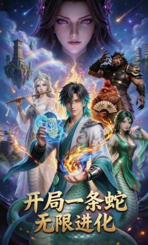 短剧《开局一条蛇，无限进化》海报