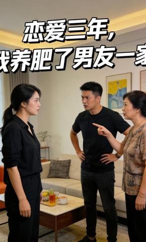 短剧《恋爱三年，我养肥了男友一家》海报