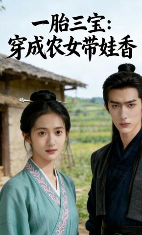短剧《一胎三宝：穿成农女带娃香》海报