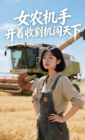 短剧《女农机手，开着收割机闯天下》海报