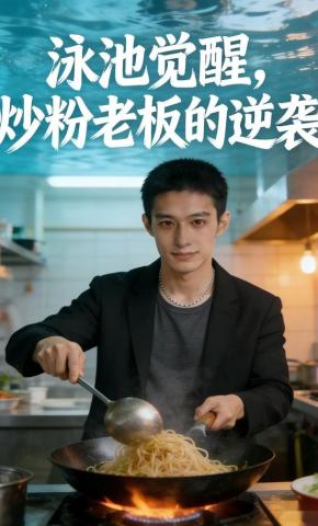 短剧《泳池觉醒，炒粉老板的逆袭》海报