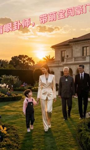 短剧《盲眼卦师，带萌宝闯豪门》海报