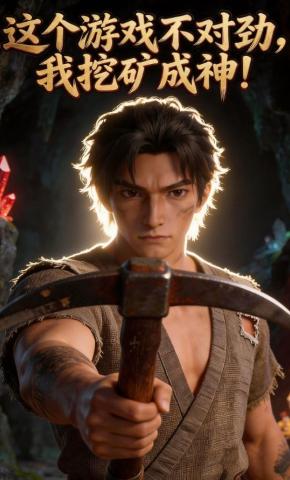 短剧《这个游戏不对劲，我挖矿成神！》海报