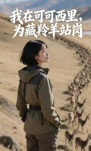 短剧《我在可可西里，为藏羚羊站岗》海报