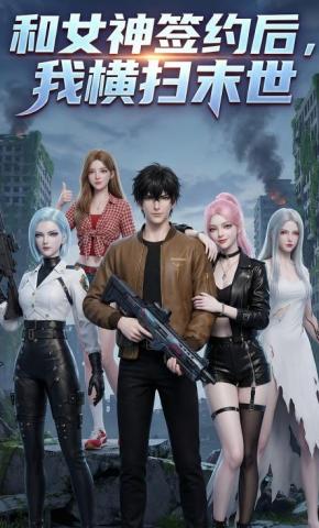 短剧《契约女神后，我横扫末世》海报