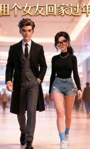 短剧《租个女友回家过年》海报