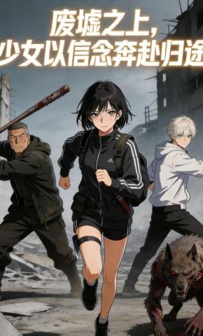 短剧《废墟之上，少女以信念奔赴归途》海报
