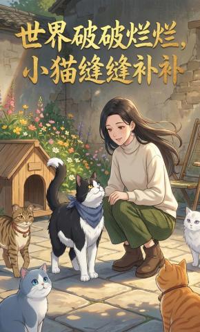 短剧《世界破破烂烂，小猫缝缝补补》海报