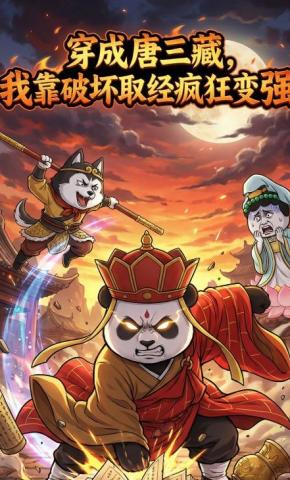 短剧《穿成唐三藏，我靠破坏取经疯狂变强》海报