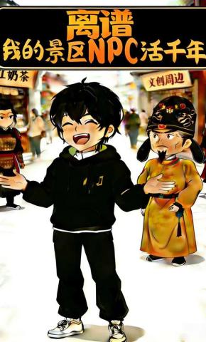 短剧《离谱，我的景区NPC活千年》海报