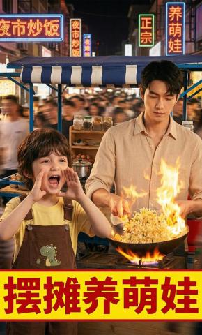 短剧《摆摊养萌娃》海报