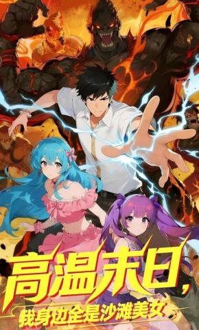 短剧《高温末日，我身边全是沙滩美女》海报