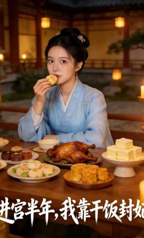 短剧《进宫半年，我靠干饭封妃》海报