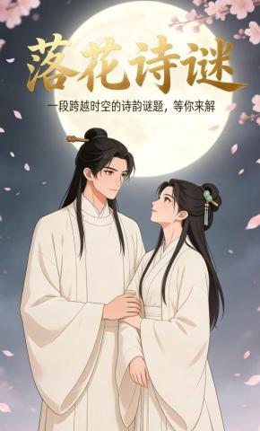 短剧《落花诗谜》海报