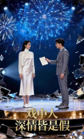 短剧《戏中人，深情皆是假》海报