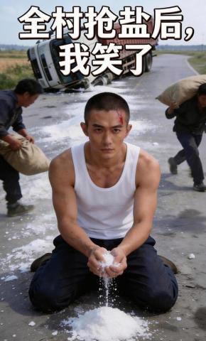 短剧《全村抢盐后，我笑了》海报