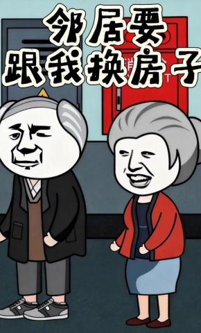 短剧《邻居要跟我换房子》海报