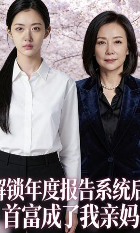 短剧《解锁年度报告系统后，首富成了我亲妈》海报