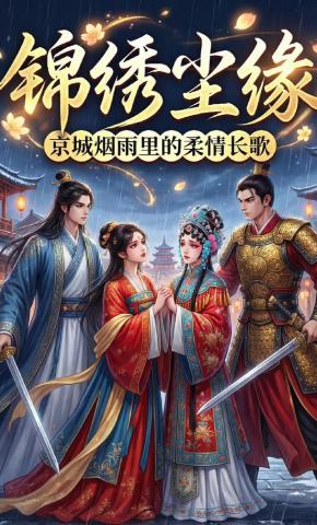 短剧《锦绣尘缘：京城烟雨里的柔情长歌》海报