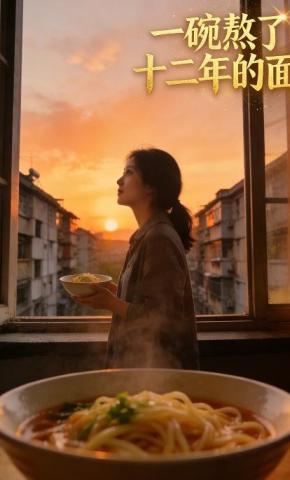 短剧《一碗熬了十二年的面》海报