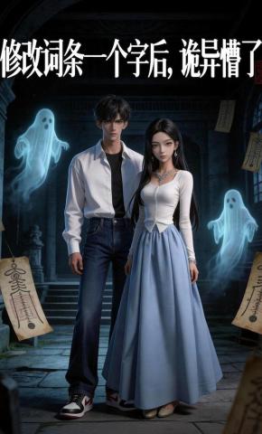 短剧《修改词条一个字后，诡异懵了》海报