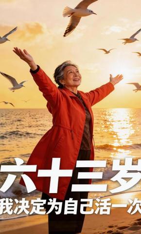 短剧《六十三岁，我决定为自己活一次》海报