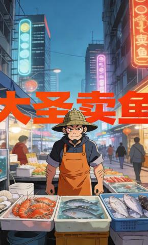 短剧《大圣卖鱼》海报