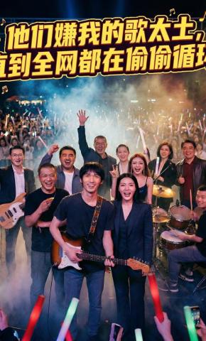 短剧《他们嫌我的歌太土，直到全网都在偷偷循环》海报