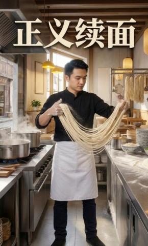 短剧《正义续面》海报