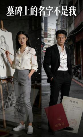 短剧《墓碑上的名字不是我》海报