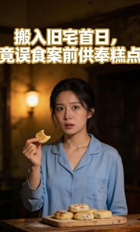 短剧《搬入旧宅首日，竟误食案前供奉糕点》海报