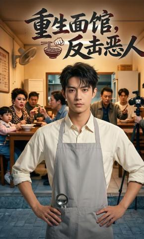 短剧《重生面馆，反击恶人》海报