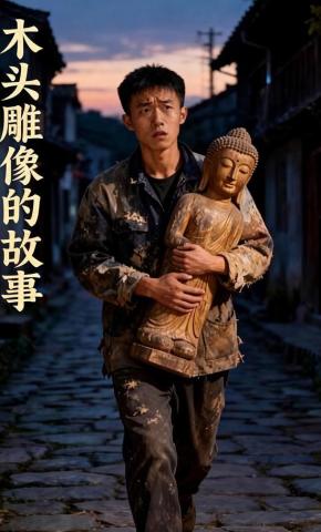 短剧《木头雕像的故事》海报