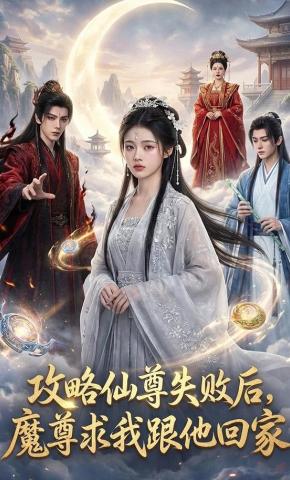 短剧《攻略仙尊失败后，魔尊求我跟他回家》海报