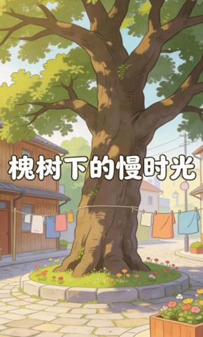 短剧《槐树下的慢时光》海报