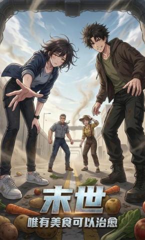 短剧《末世，唯有美食可以治愈》海报