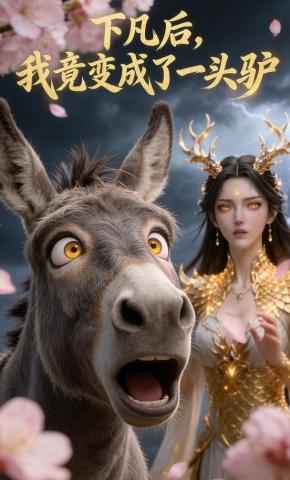短剧《下凡后，我竟变成了一头驴》海报
