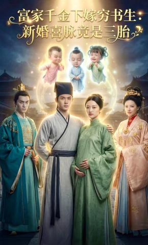 短剧《富家千金下嫁穷书生新婚喜脉竟是三胎》海报