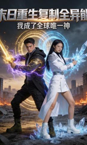 短剧《末日重生复制全异能，我成了全球唯一神》海报