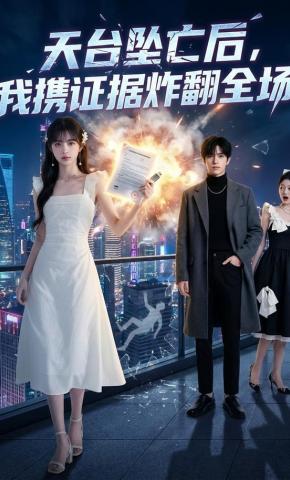 短剧《天台坠亡后，我携证据炸翻全场》海报