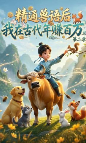 短剧《精通兽语后，我在古代年赚百万第二季》海报