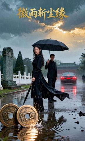 短剧《微雨斩尘缘》海报