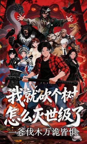 短剧《我就砍个树怎么灭世级了：一斧伐木万诡皆惧》海报
