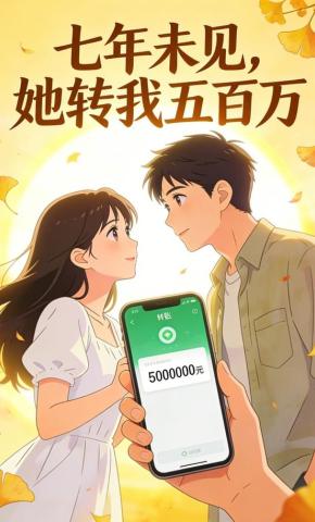 短剧《七年未见，她转我五百万》海报