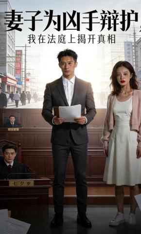 短剧《妻子为凶手辩护，我在法庭上揭开真相》海报