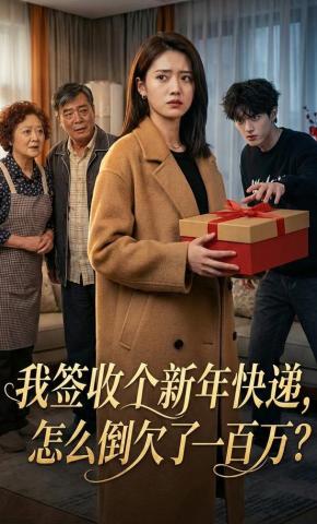 短剧《我签收个新年快递，怎么倒欠了一百万？》海报